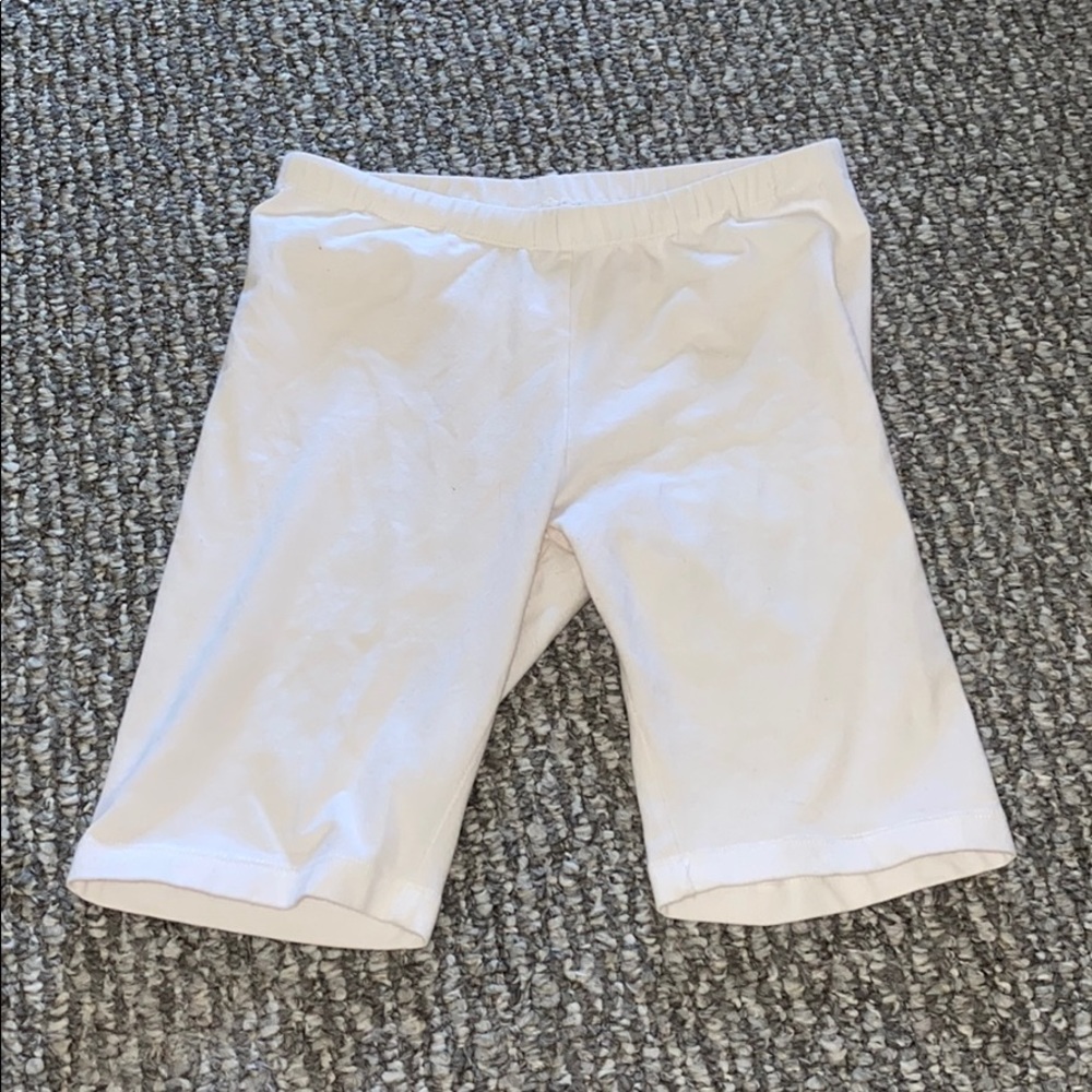 White biker shorts